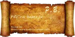 Póra Beatrix névjegykártya
